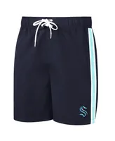 Men's G-iii Sports by Carl Banks Deep Sea Blue Seattle Kraken Sand Beach Swim Shorts