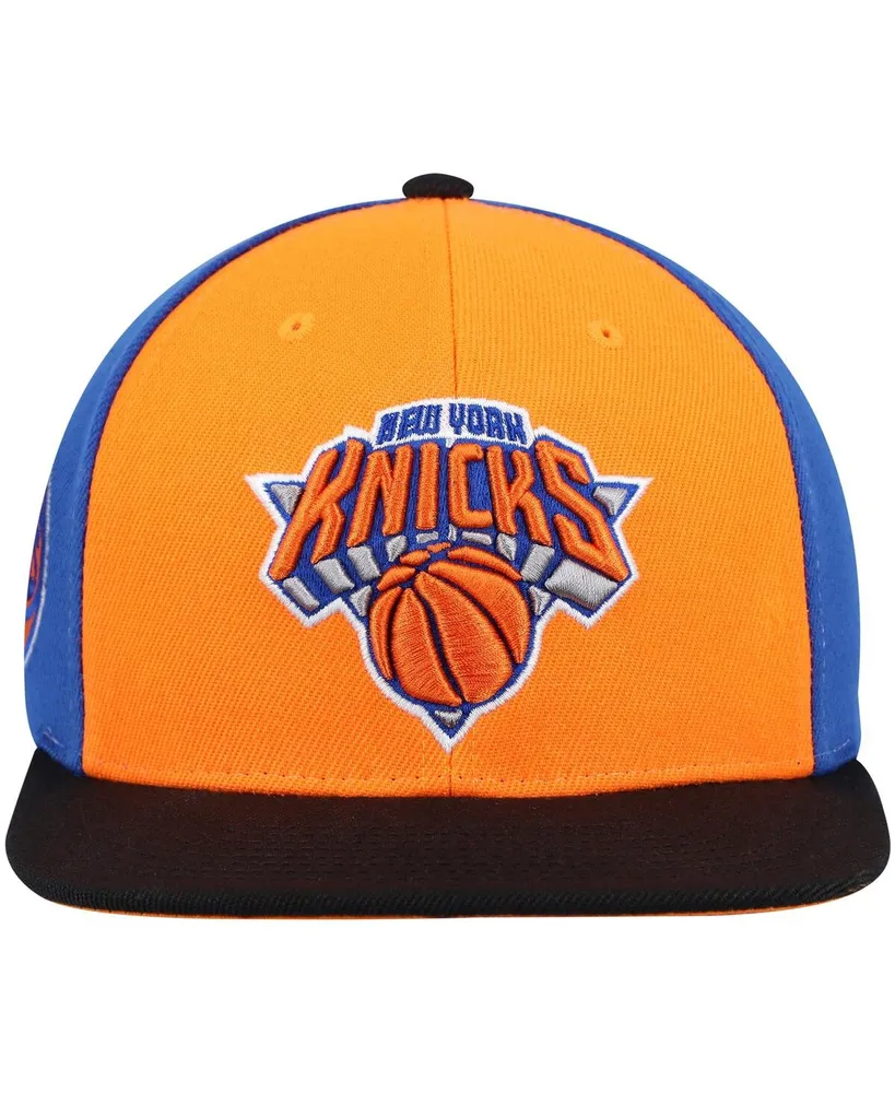 Men's Mitchell & Ness Orange New York Knicks On The Block Snapback Hat
