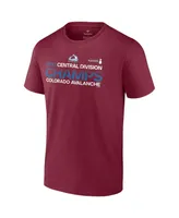 Men's Fanatics Burgundy Colorado Avalanche 2022 Central Division Champions T-shirt