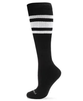 Men's Striped Athletic Cushion Sole Compression Knee Sock