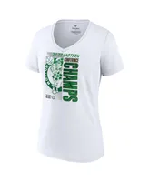 Women's Boston Celtics Fanatics 2022 Eastern Conference Champions Locker Room V-Neck T-Shirt - White