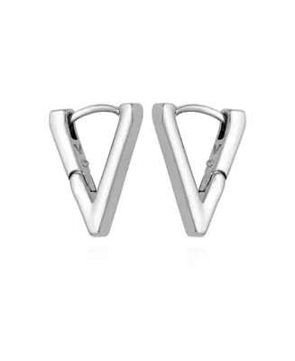Vince Camuto Silver-Tone V Hinge Huggie Hoop Earrings - Silver