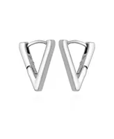 Vince Camuto Silver-Tone V Hinge Huggie Hoop Earrings - Silver