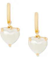 Kate Spade New York Gold-Tone Imitation Pearl Heart Drop Earrings