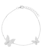 Butterfly Anklet in 14K Gold Plated or Sterling Silver