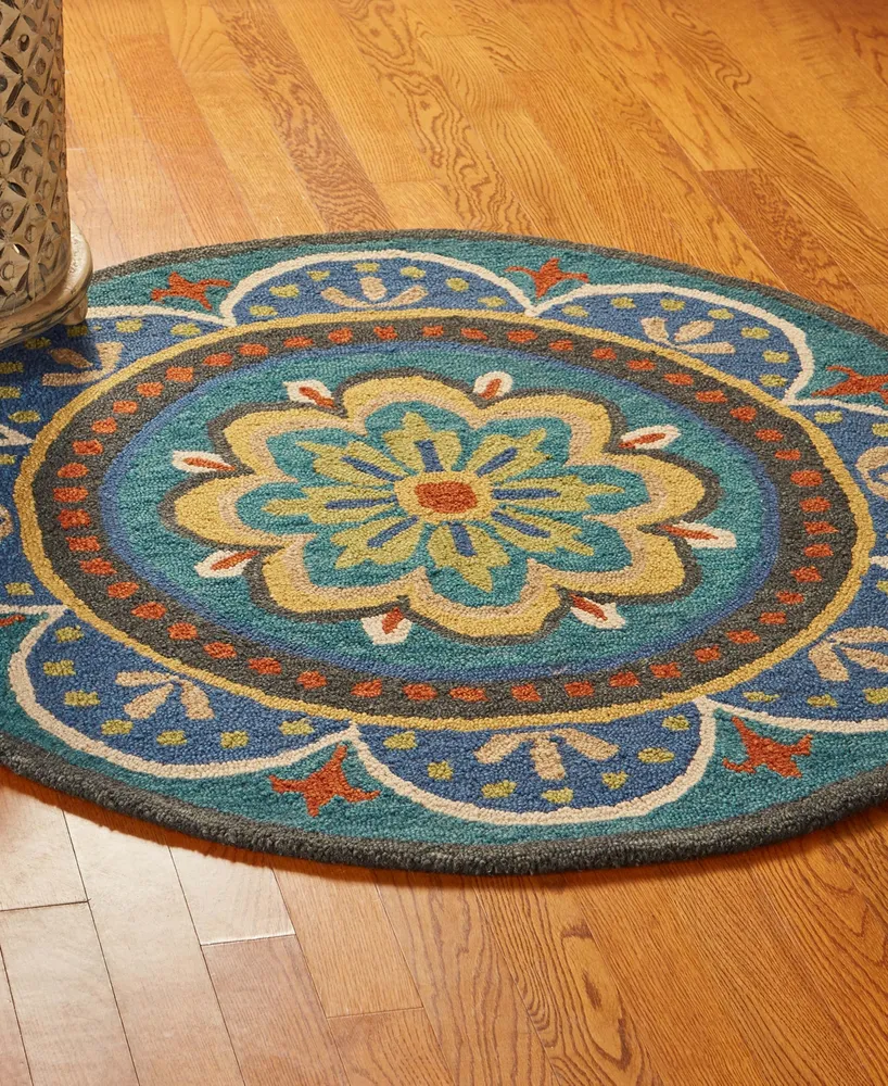 Lr Home Radiance RDC54026 6' x 6' Round Area Rug