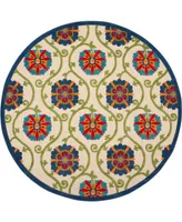 Nourison Home Aloha ALH19 7'10" x 7'10" Round Outdoor Area Rug