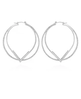 Vince Camuto Pave Hoop Earrings - Silver