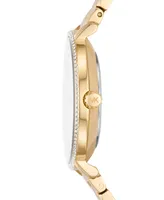 Michael Kors Women's Pyper Two-Hand Gold-Tone Stainless Steel Bracelet Watch 32mm and Earrings Set, 3 Pieces - Gold