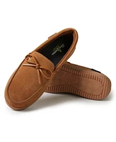 Dearfoams Men's Westboro Genuine Suede House Shoe Moccasin Slipper
