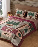 Greenland Home Fashions Moose Lodge Quilt Set, 3-Piece Full - Queen