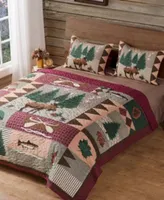 Greenland Home Fashions Moose Lodge Quilt Set 3 Piece