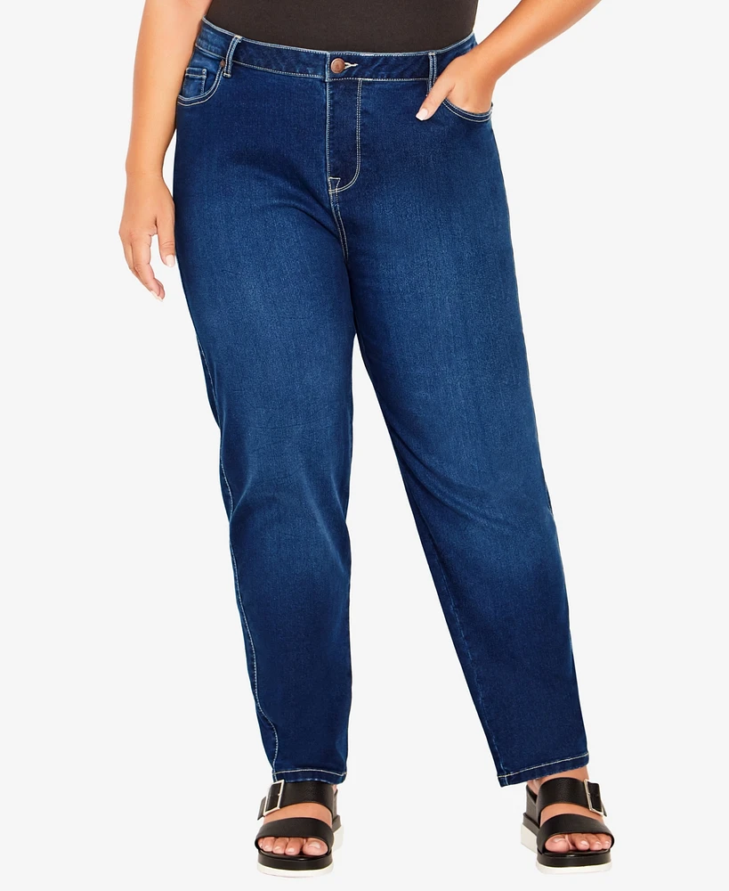 Avenue Plus Size Butter Denim Regular Length Straight Leg Jean