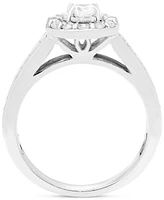 Diamond Halo Engagement Ring (3/4 ct. t.w.) in 14k White or Yellow Gold