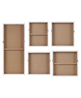 Madison Park Natural Essence Abstract Hand Embellished Glitz Gallery Canvas Wall Art, 5 Piece