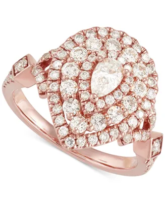 Diamond Pear Multi-Halo Engagement Ring (1-1/2 ct. t.w.) in 14k Rose Gold