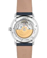 Frederique Constant Men's Swiss Automatic Classics Navy Leather Strap Watch 40mm