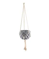 Flora Bunda Ceramic Macrame Hanging Planter