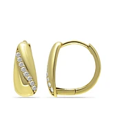 Giani Bernini Cubic Zirconia Huggie Hoop Earrings, Sterling Silver or 18K Gold over