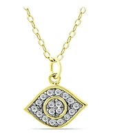 Giani Bernini Cubic Zirconia with Black Rhodium Evil Eye Pendant, 18K Gold over Silver