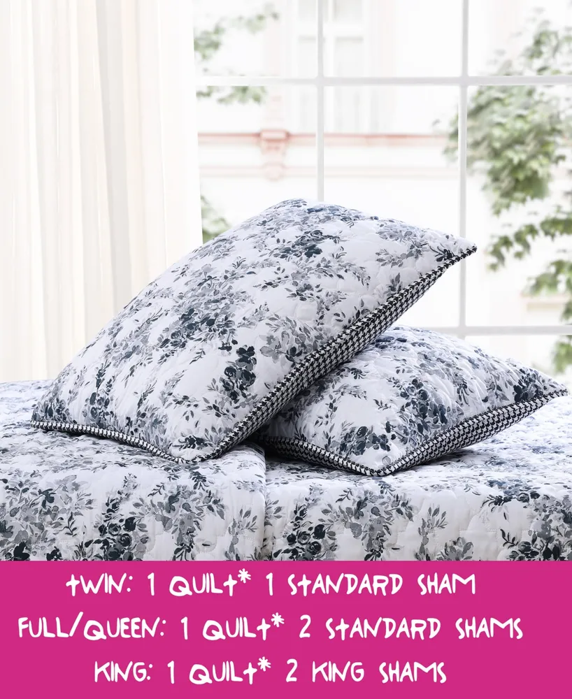 Betsey Johnson Piece Floral Vineyard Quilt Set