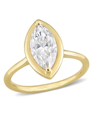 Moissanite 10K Gold Marquise Solitaire Engagement Ring