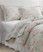 Laura Ashley Melany Cotton Reversible 2-Pc. Quilt Set, Twin