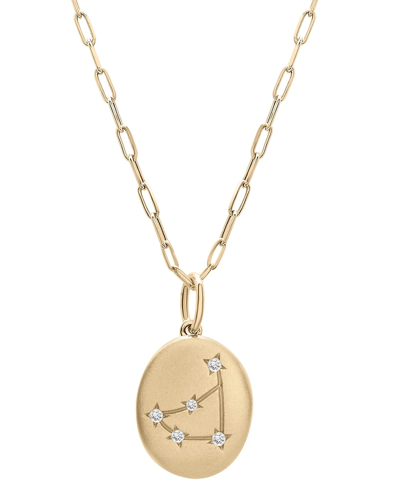 Wrapped Diamond Capricorn Constellation 18" Pendant Necklace (1/20 ct. tw) in 10k Yellow Gold, Created for Macy's