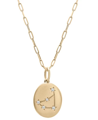 Wrapped Diamond Capricorn Constellation 18" Pendant Necklace (1/20 ct. tw) in 10k Yellow Gold, Created for Macy's