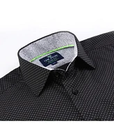 Men's Slim Fit Performance Long Sleeve Geometric Dress Shirt