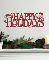 Glitzhome 24" Metal Happy Holidays Christmas Wall Decor