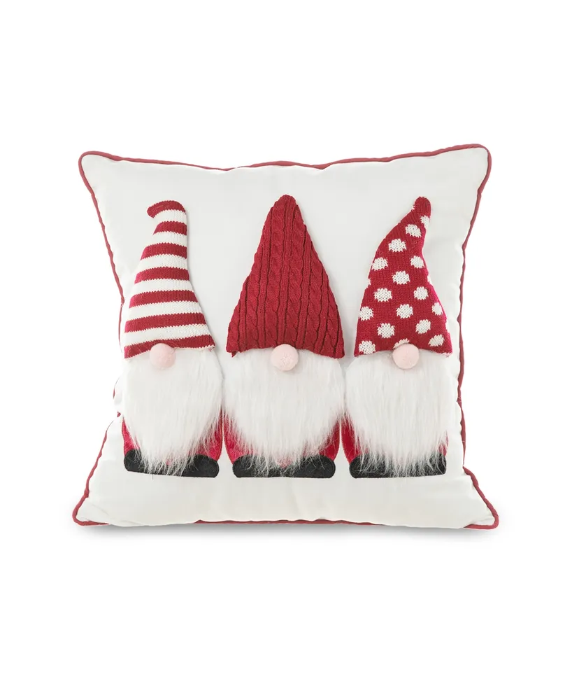 Glitzhome Heavy Knitted Gnome Pillow, 18" x 18"