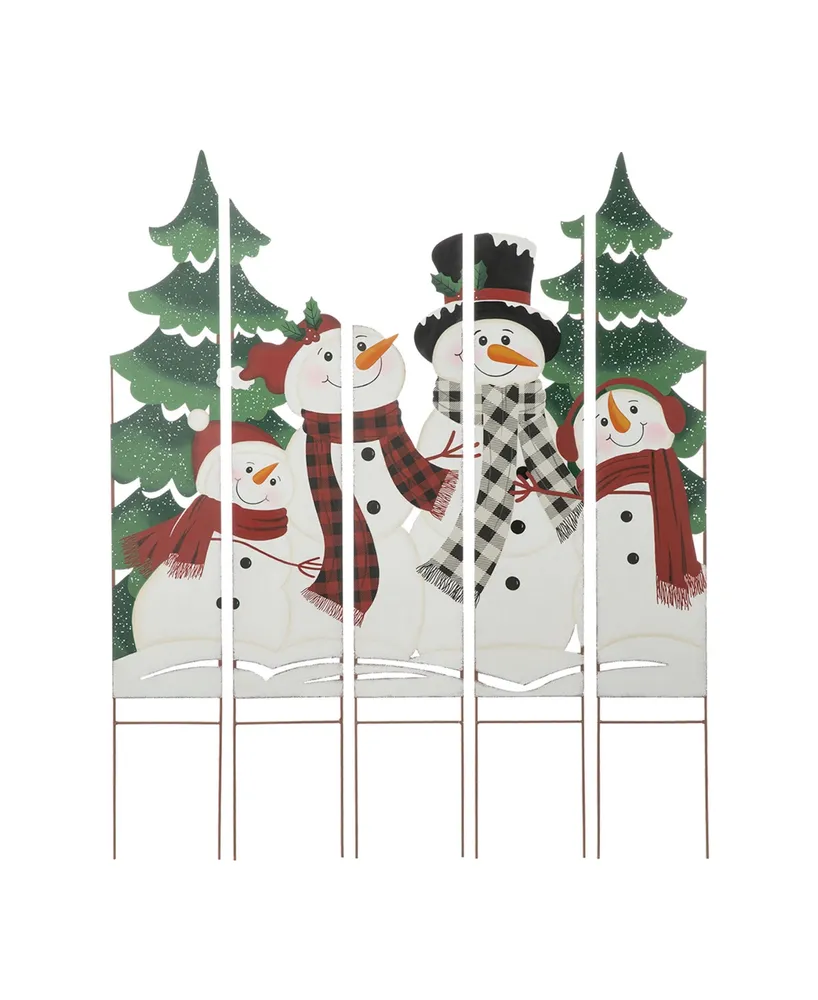 Glitzhome 41.5" Metal Snowman Family Combo Yard Stake