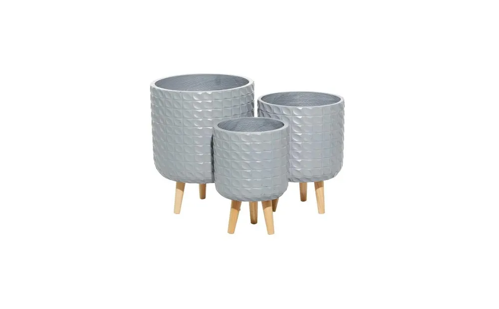 Magnesium Oxide Contemporary Planters, Set of 3