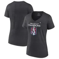 Fanatics Women's Heather Charcoal Colorado Avalanche 2022 Stanley Cup Champions Locker Room V-Neck T-Shirt