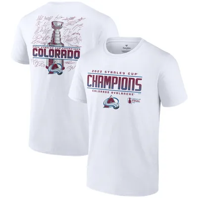 Fanatics Men's White Colorado Avalanche 2022 Stanley Cup Champions Signature Roster T-Shirt
