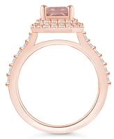 Morganite and Diamond (5/8 ct. t.w.) Halo Ring