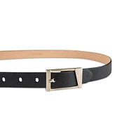 Calvin Klein Skinny Geometric Center Bar Buckle Dress Belt