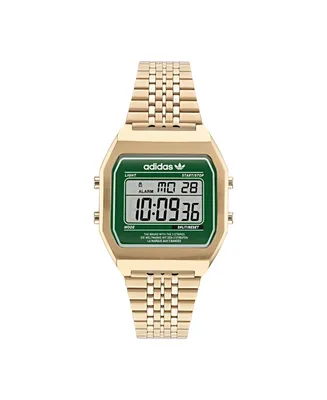 adidas Unisex Digital Two Gold-Tone Stainless Steel Bracelet Watch 36mm