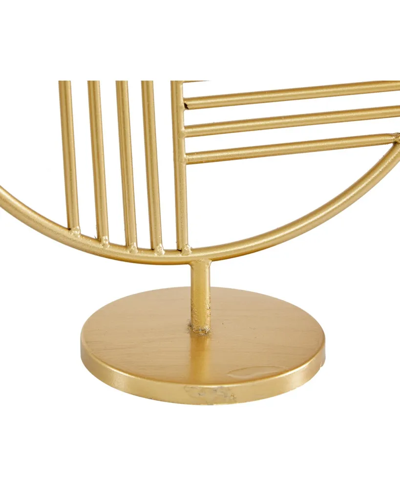 Metal Contemporary Abstract Sculpture, 14" x 5" - Gold