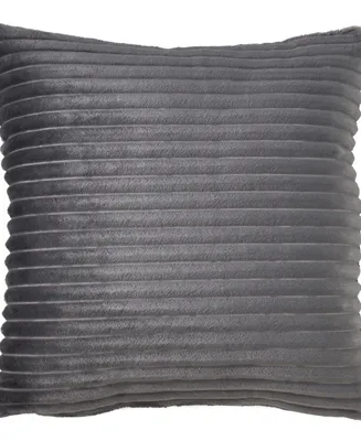 Saro Lifestyle Stripe Faux Fur Decorative Pillow, 18" x