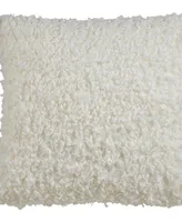 Saro Lifestyle Boucle Faux Fur Decorative Pillow, 18" x