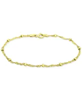 Giani Bernini Beaded Singapore Link Chain Bracelet in 18k Gold-Plated Sterling Silver, Created for Macy's