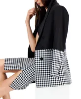 Tahari Asl Women's Houndstooth Colorblocked Jacket