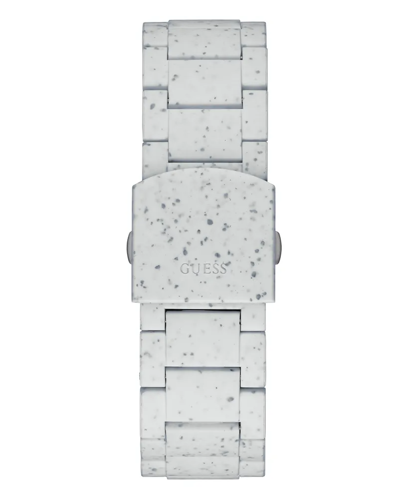 Guess Men's White Plastic Strap Watch 42mm