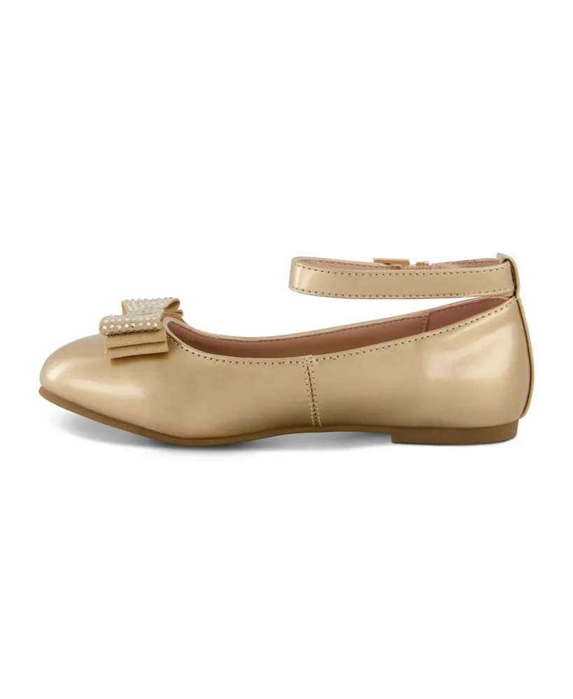 Jessica Simpson Little Girls Amy Bow Ballet Flats - Soft Gold