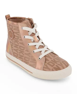Dkny Big Girls All Over Logo High Top Sneakers