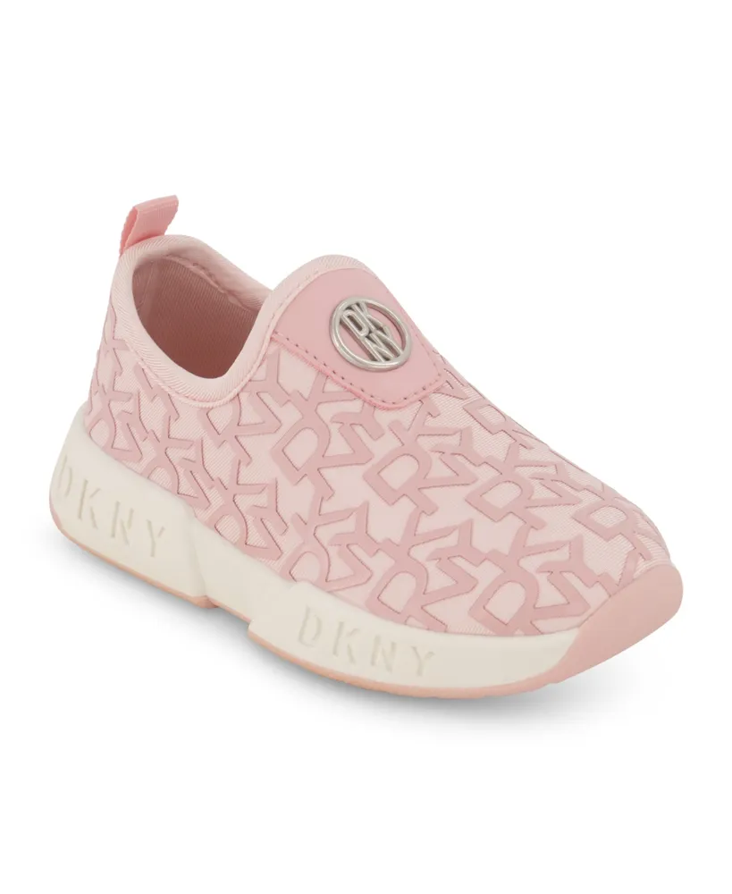 Dkny Toddler Girls All Over Logo Slip On Sneakers