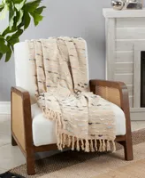 Saro Lifestyle Stitched Striped Throw, 50" x 60"