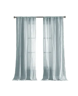 French Connection Charter Crushed Semi-Sheer Rod Pocket Window Curtain Pair, 84" x 50"